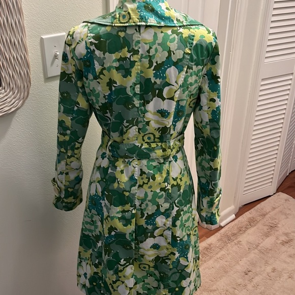 Nine West floral button down fitted trench coat - Picture 5 of 8